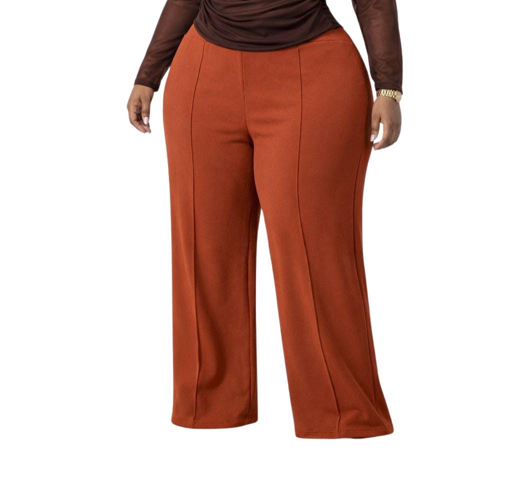 Rust Orange Nala Plus Size Palazzo Pants