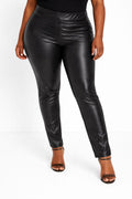 Black Nia Plus Size Faux Leather Leggings