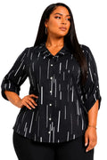 Black Aspen Plus Size Printed Button-Up Shirt