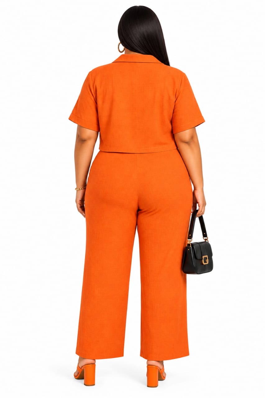 Orange Camille Plus Size 2-Piece Set