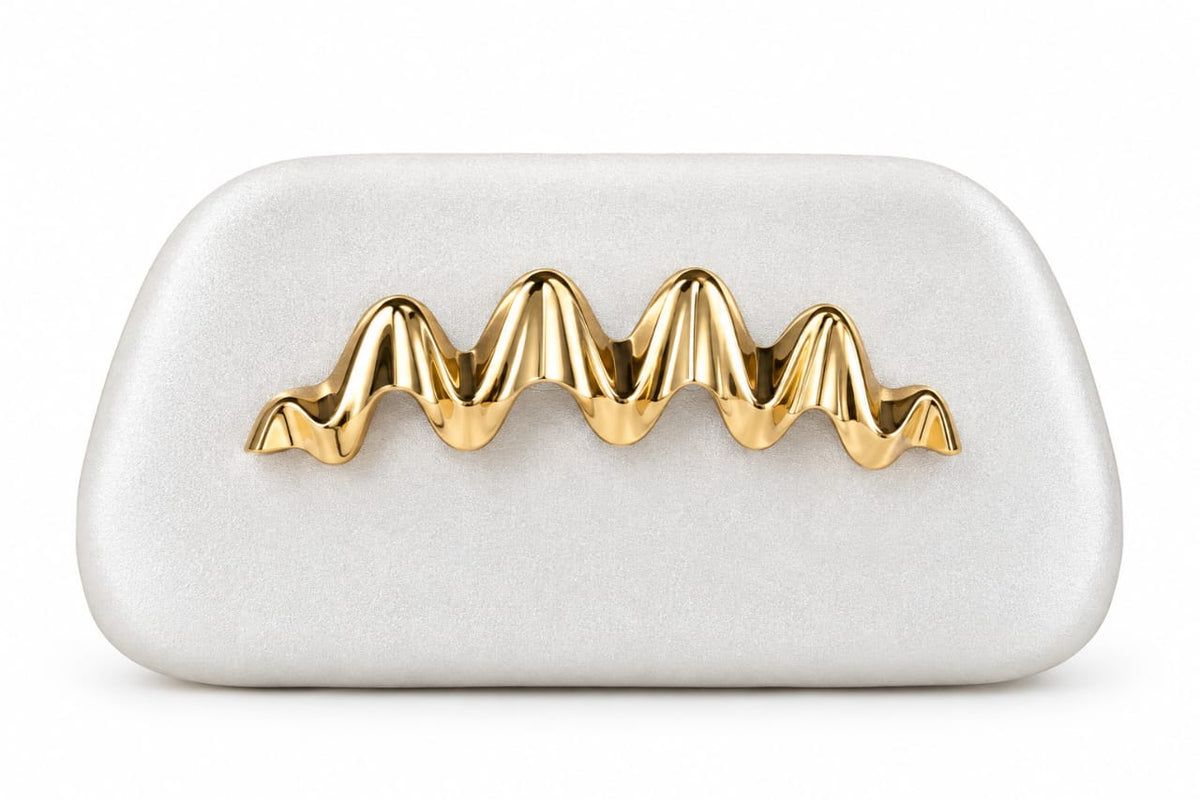 grey Cindy Gold Wave Clutch