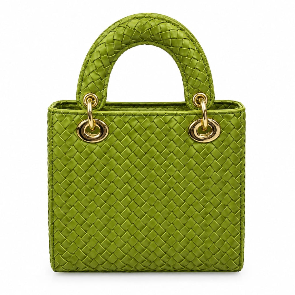 Light Olive Tiffany Woven Tote Bag