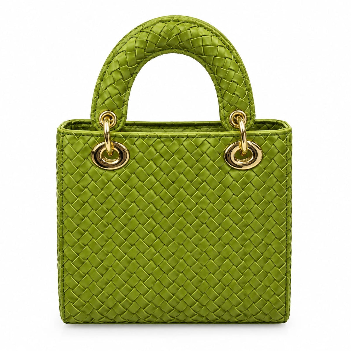 Light Olive Tiffany Woven Tote Bag