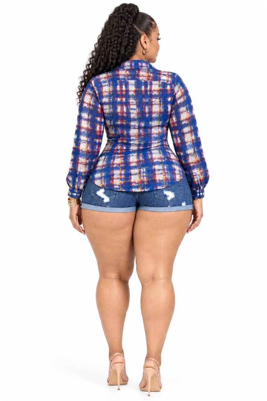 Multicolor Zara Plaid Button-Up Shirt