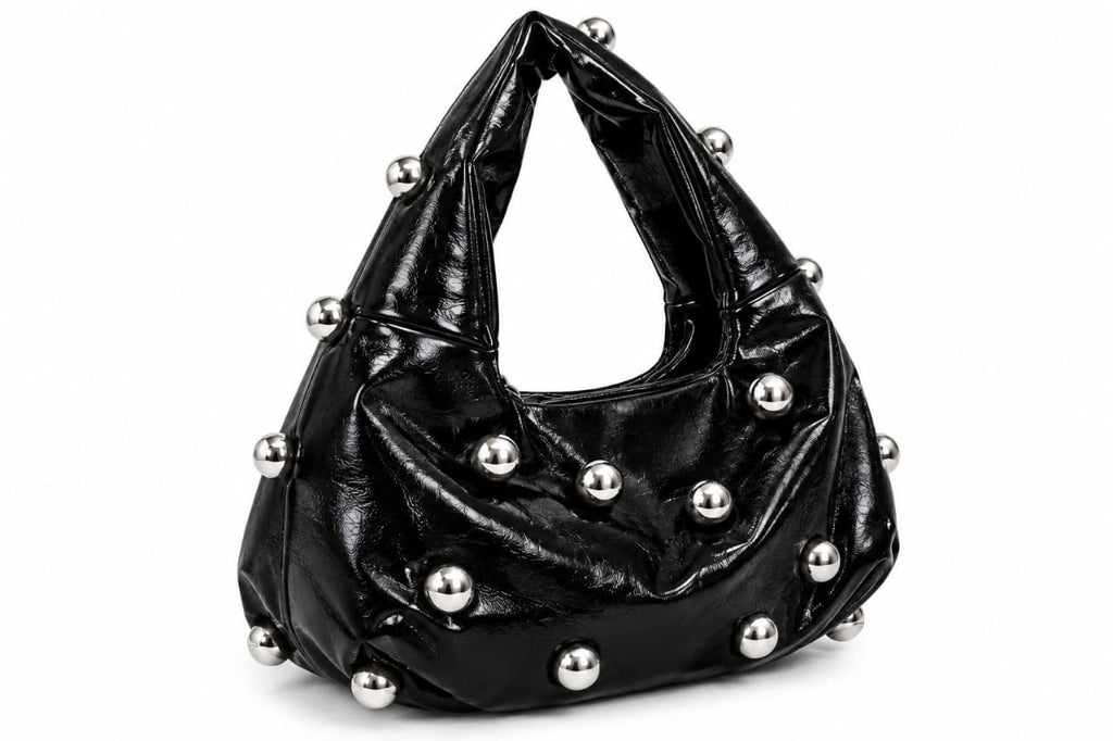 Silver Gigi Gold Stud Hobo Bag