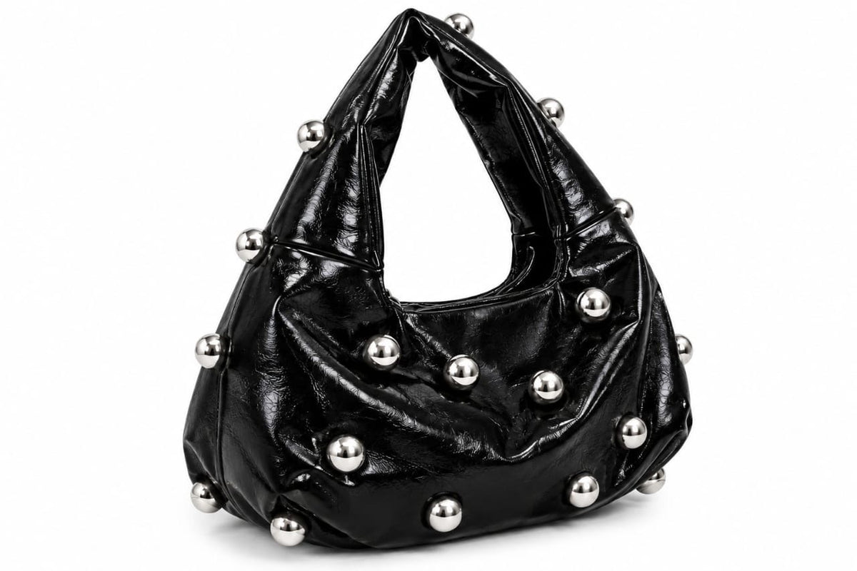 Silver Gigi Gold Stud Hobo Bag