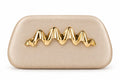 Champagne Biege Cindy Gold Wave Clutch