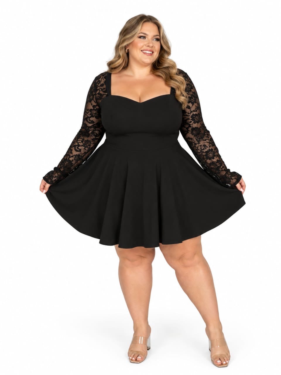 Black Giselle Plus Size Mini Dress
