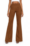 Brown Aubrey High-Waisted Flare Pants