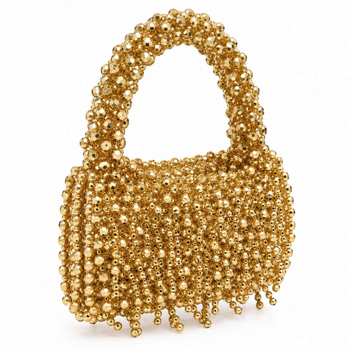 Gold Eden Beaded Top Handle Bag