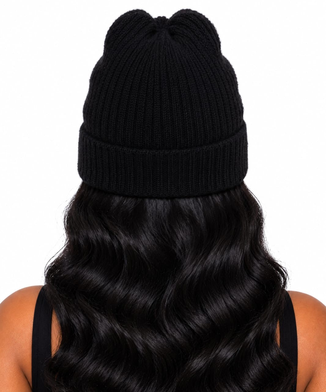 Black Annalise Rhinestone LA Beanie