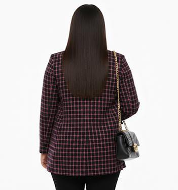 Plum Check Lila Plus Size Blazer