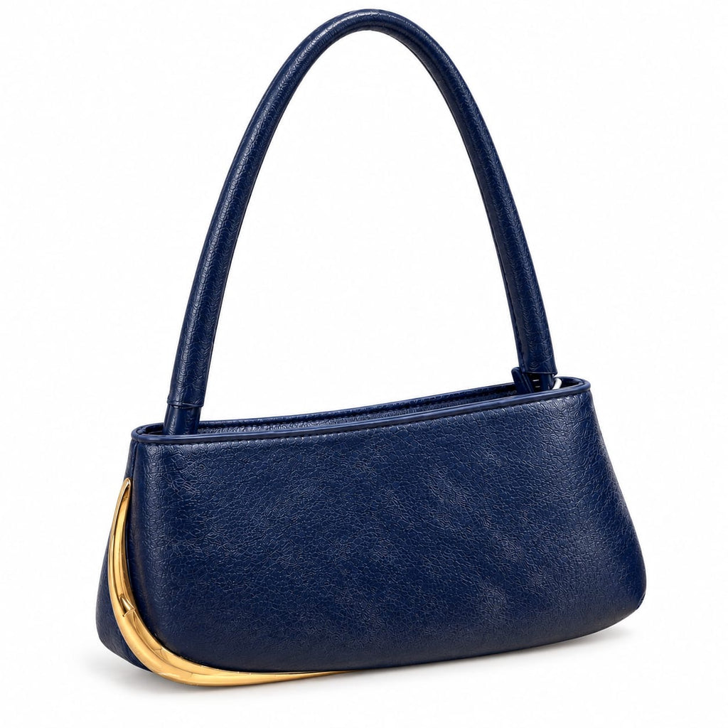 Navy Blair Gold Accent Shoulder Bag