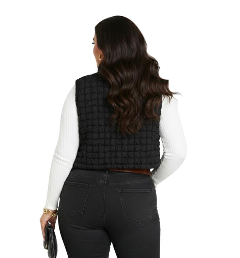 Ashley Black Plus Size Puffer Vest