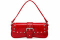 Red Harper Studded Shoulder Bag