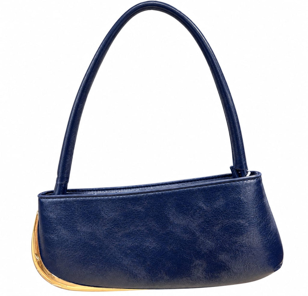 Navy Blair Gold Accent Shoulder Bag