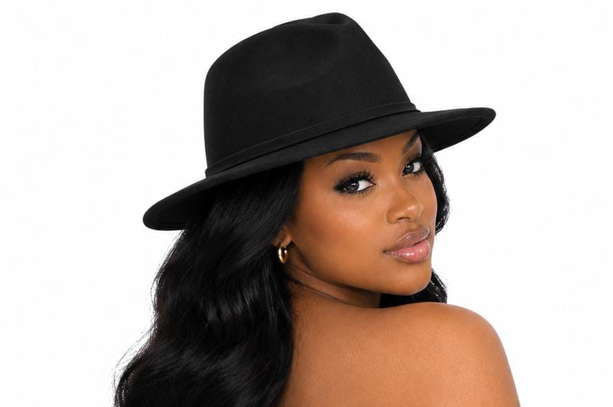 Black Thea Fedora Hat