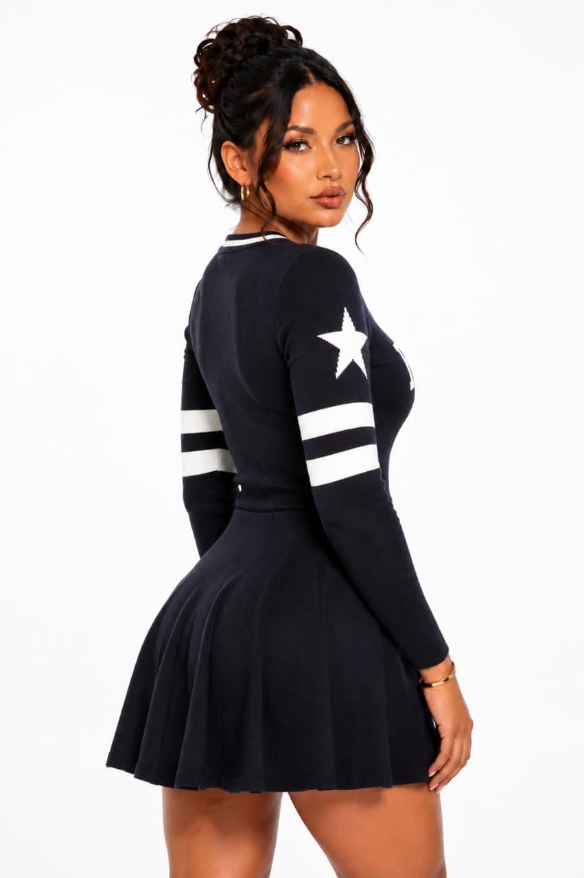 Black Nora Fierce Varsity Mini Dress