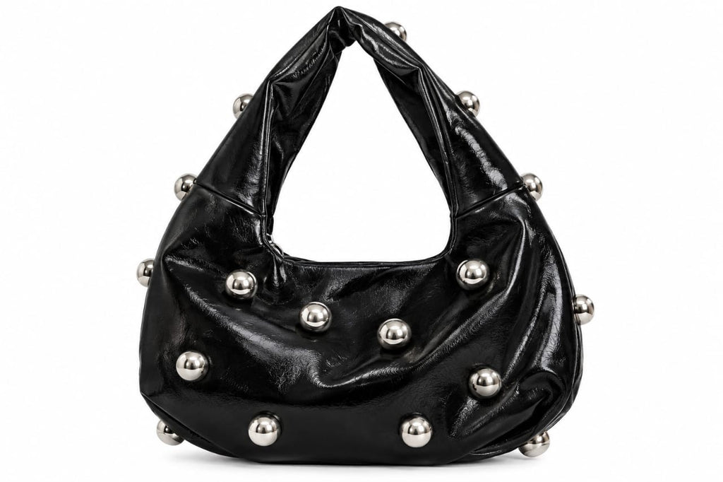Silver Gigi Gold Stud Hobo Bag