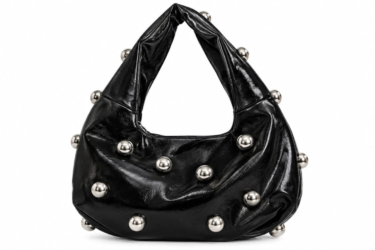 Silver Gigi Gold Stud Hobo Bag