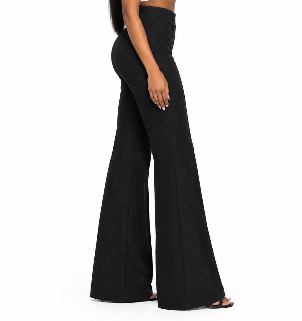 Black Aubrey High-Waisted Flare Pants