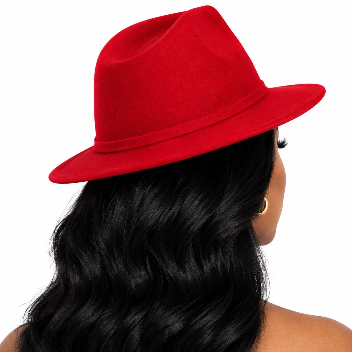 Red Thea Fedora Hat