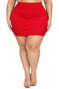 Red Millie Plus Size Mini Skirt