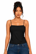 Black Parker Square Neck Crop Top