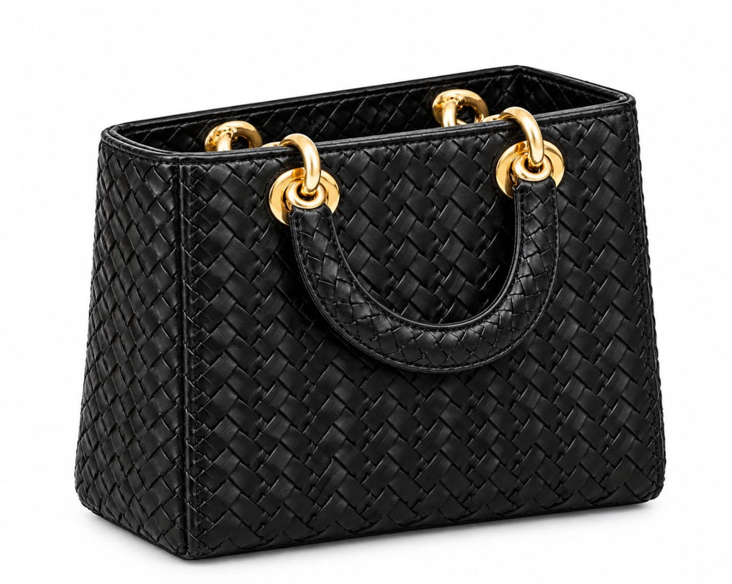 Black Tiffany Woven Tote Bag