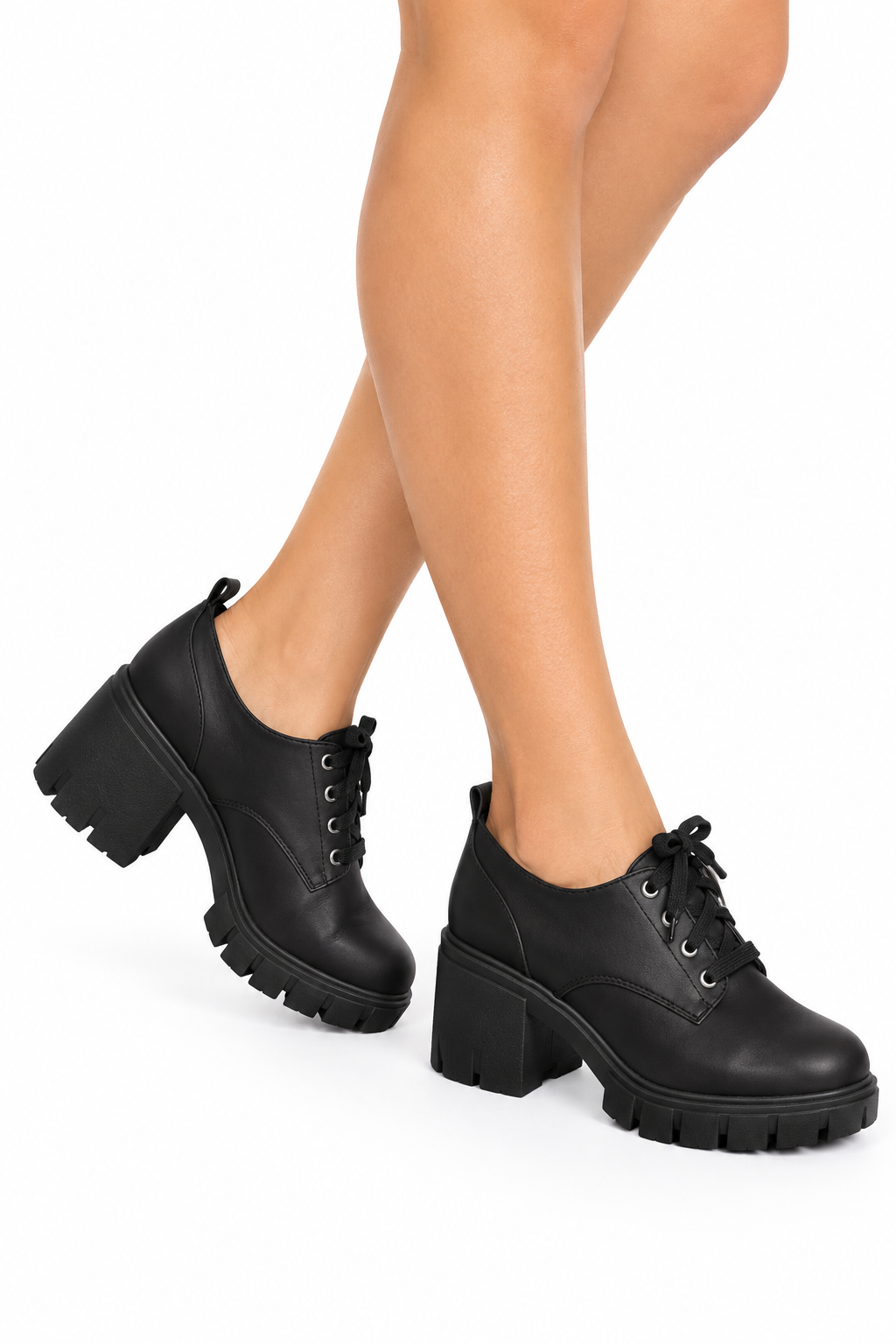 Black Piper Chunky Lace-Up Boots