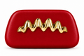 Cherry Red Cindy Gold Wave Clutch