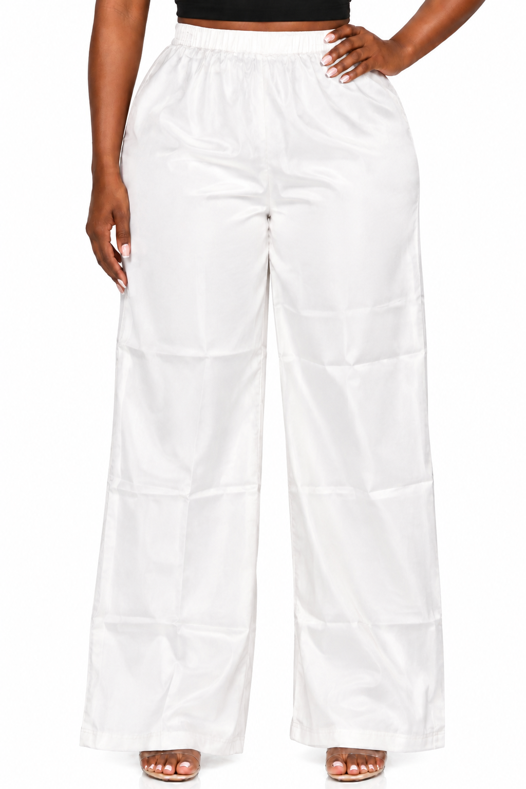 White Lydia Wide-Leg Pants