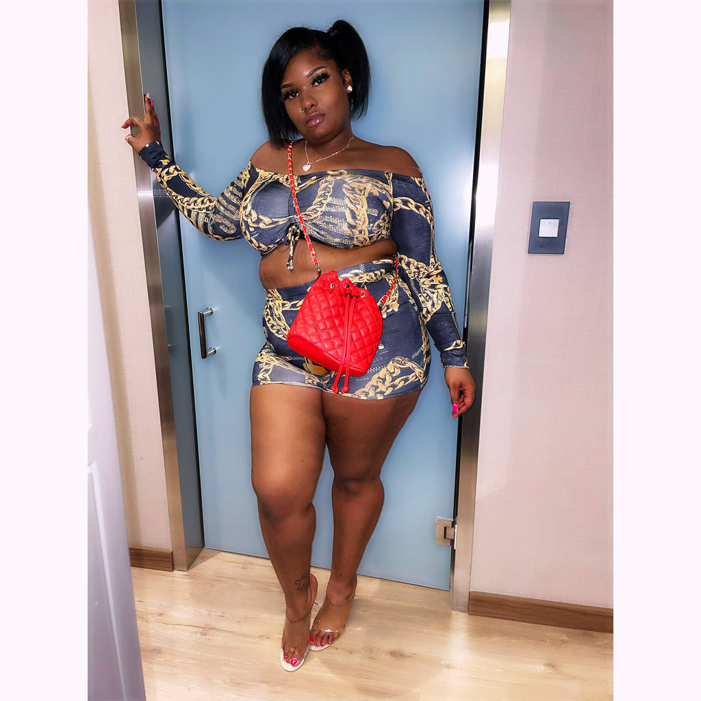 Black & Gold 2pcs + Size Short Set