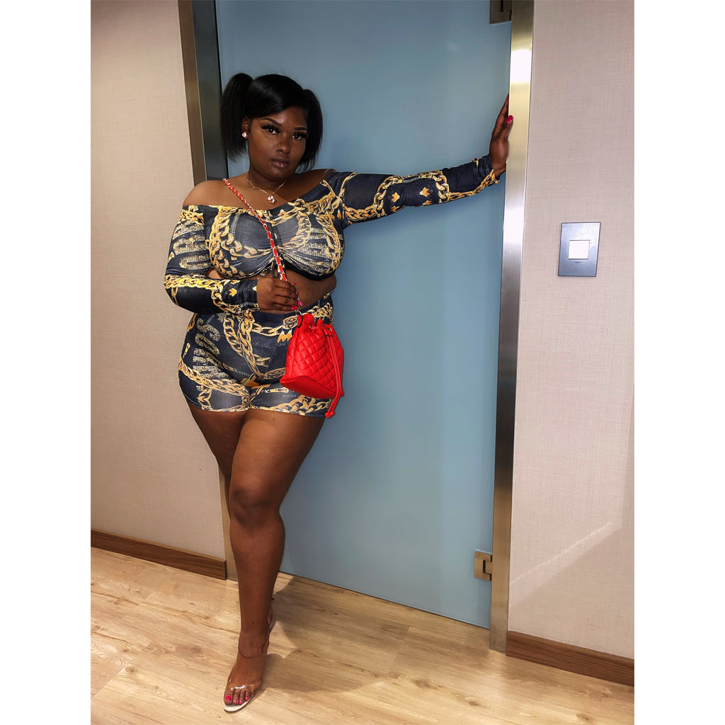 Black & Gold 2pcs + Size Short Set